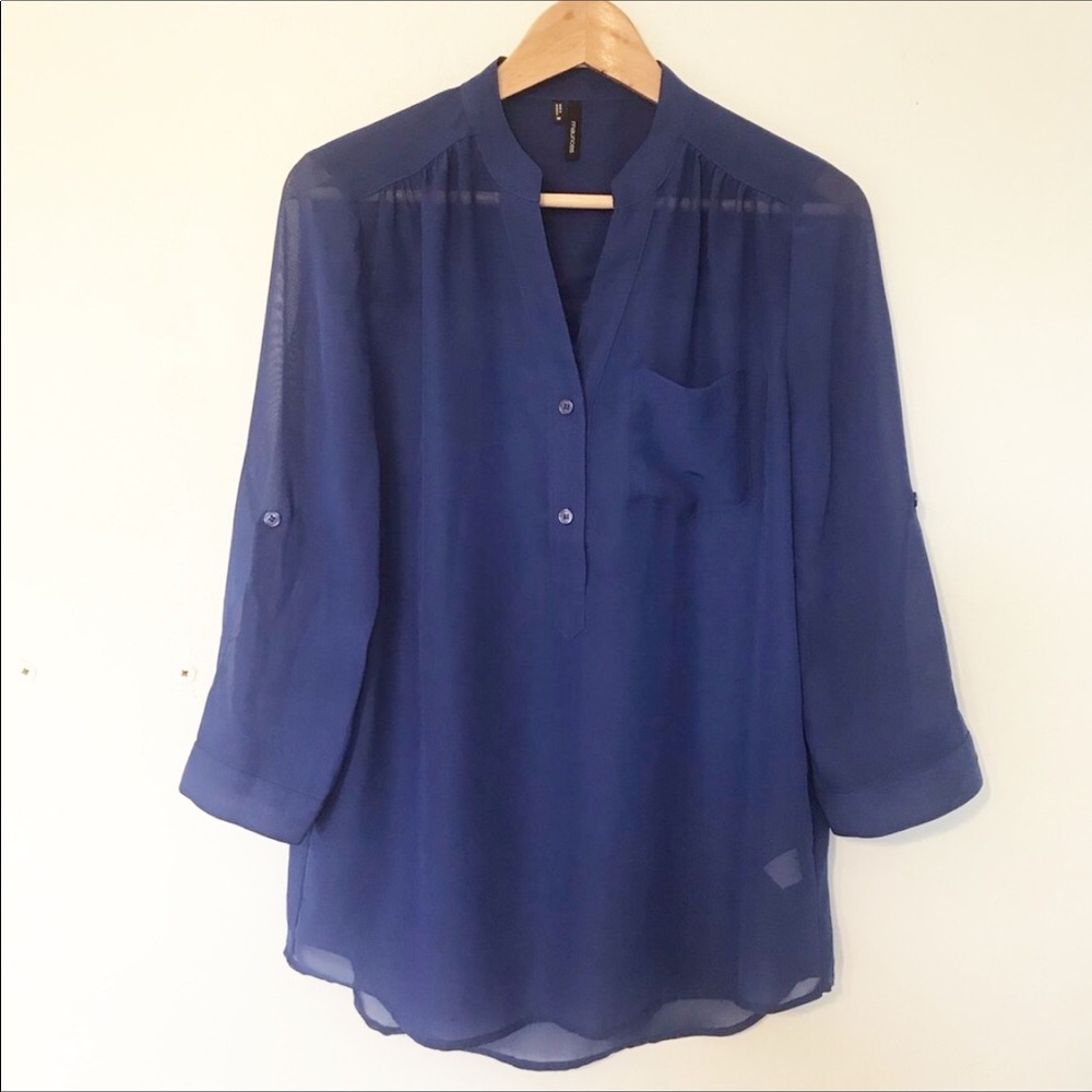 Maurice’s royal blue chiffon tunic blouse